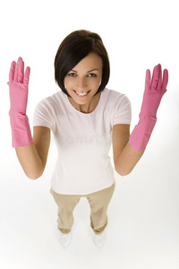 漂亮的粉色手套