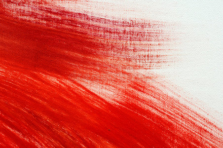 画家油画画布画布上的红色油画照片