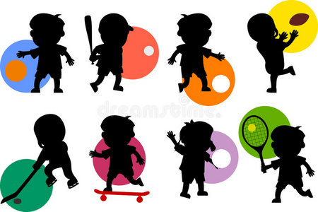 脸红剪影运动儿童剪影[1]照片