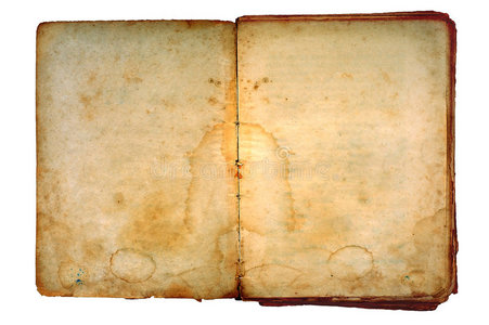 旧书在两个空白页上都打开了.照片