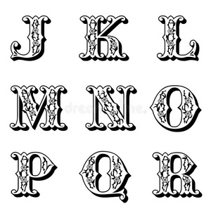 大写花字母2照片