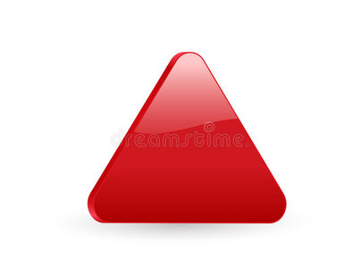 红色三角形3d图标2