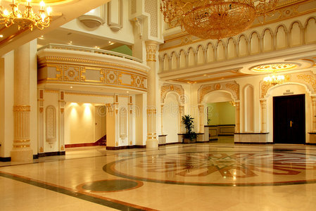 豪华大厅豪华大厅宫殿里的大厅在透明背景上颗金色的星星大厅内部小