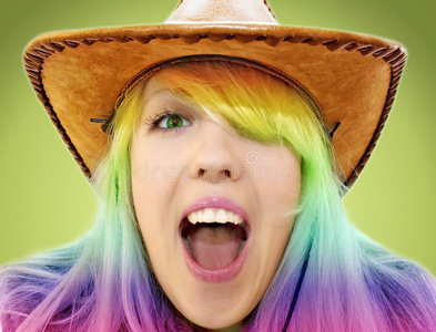 疯狂美女牛仔尖叫照片