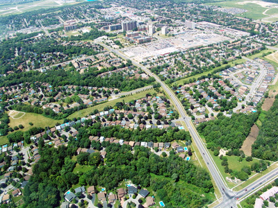 住宅区鸟瞰图照片
