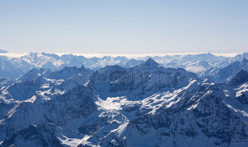 瑞士阿尔卑斯山全景。