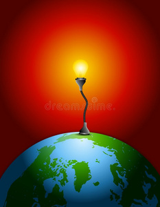 地球灯泡能源图片