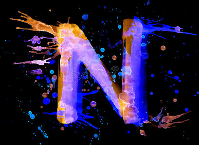 字母水彩画图片-字母水彩画素材-字母水彩画插画-摄图新视界