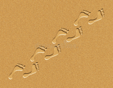 沙画中的脚印