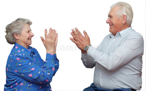 可爱的 快乐 家庭 祖父 祖父母 古老的 养老金领取者 生活