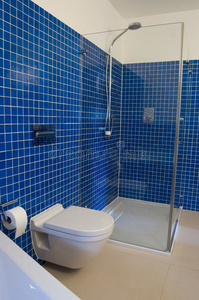 现代蓝色浴室