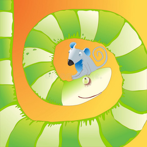 饥饿的蛇和悲伤的老鼠照片