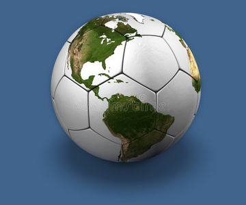 蓝色足球地球仪图片