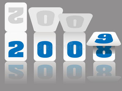 2008年至2009年的新年日历数字卡