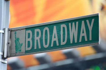 纽约百老汇街道标志图片