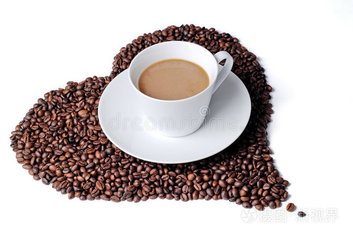 心形咖啡豆咖啡杯