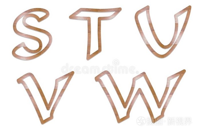 大写字母木质轮廓4