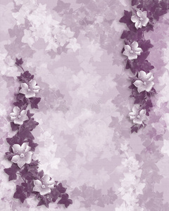 婚礼请柬紫色花卉模板