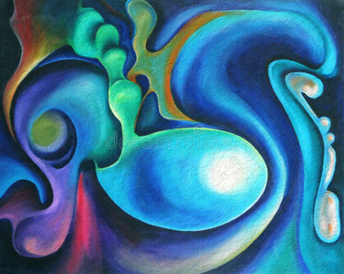 抽象画有机蓝色抽象画照片