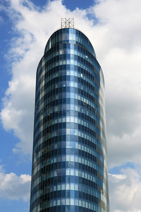 办公楼圆形图标或标志, 现代建筑矢