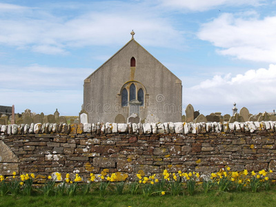 石头教堂和墙壁