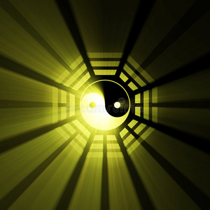 阴阳八卦符号光晕照片