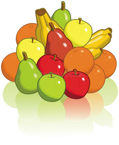 一堆水果画图片