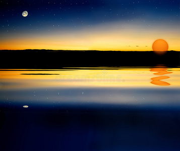 月亮星星太阳照片