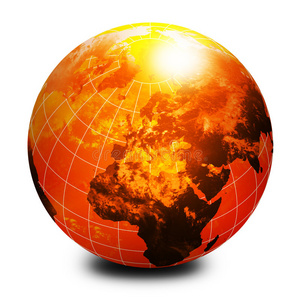 橙色世界地球仪