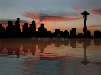 日落时的西雅图