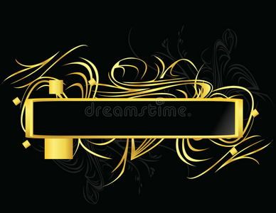 矩形元素金黑色矩形元素照片