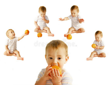 橙白相间的婴儿