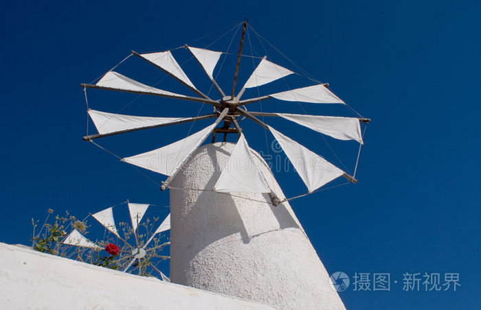 希腊克里特岛的风车
