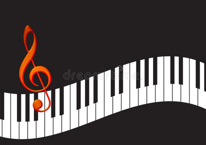 带音符的钢琴键照片
