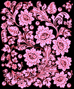 传统浅粉色花朵图案