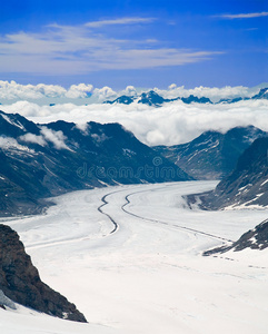 瑞士阿尔卑斯山的阿莱奇冰川