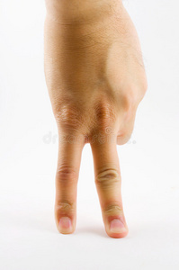 手和两个手指