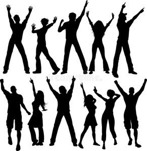 派对人物剪影照片