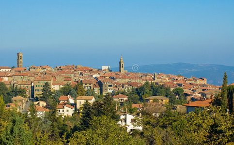 意大利托斯卡纳蒙塔尔奇诺地区的中世纪城镇