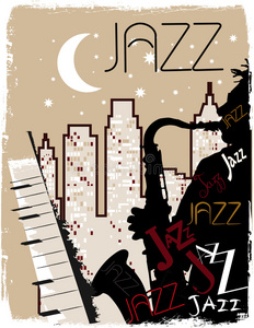 行动特写萨克斯萨克斯管手绘矢量图背景脏乱的萨克斯管演奏家萨克斯风