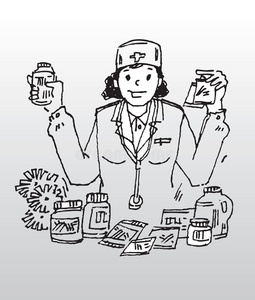 吃药卡通图片-吃药卡通素材-吃药卡通插画-摄图新视界