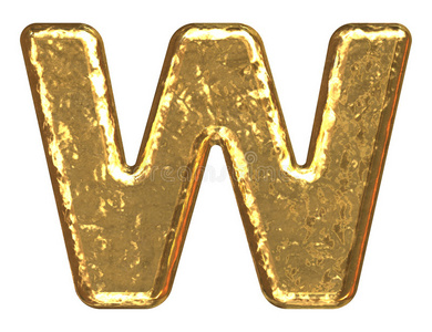 金色字体.字母w.照片