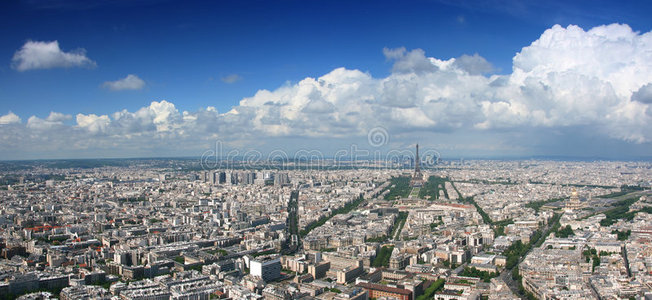 巴黎空中云景全景图