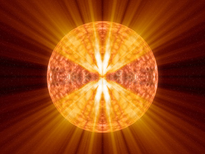 外星幻想未知的太阳伴着炽热的橙色光芒