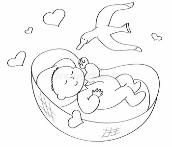 给婴儿睡觉上色照片