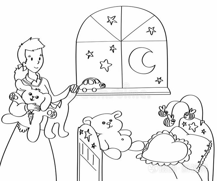 母亲安排婴儿房插画-正版商用图片0hw5o6-摄图新视界