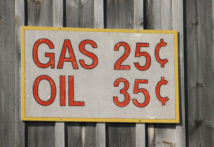 天然气和石油价格的旧时代标志图片