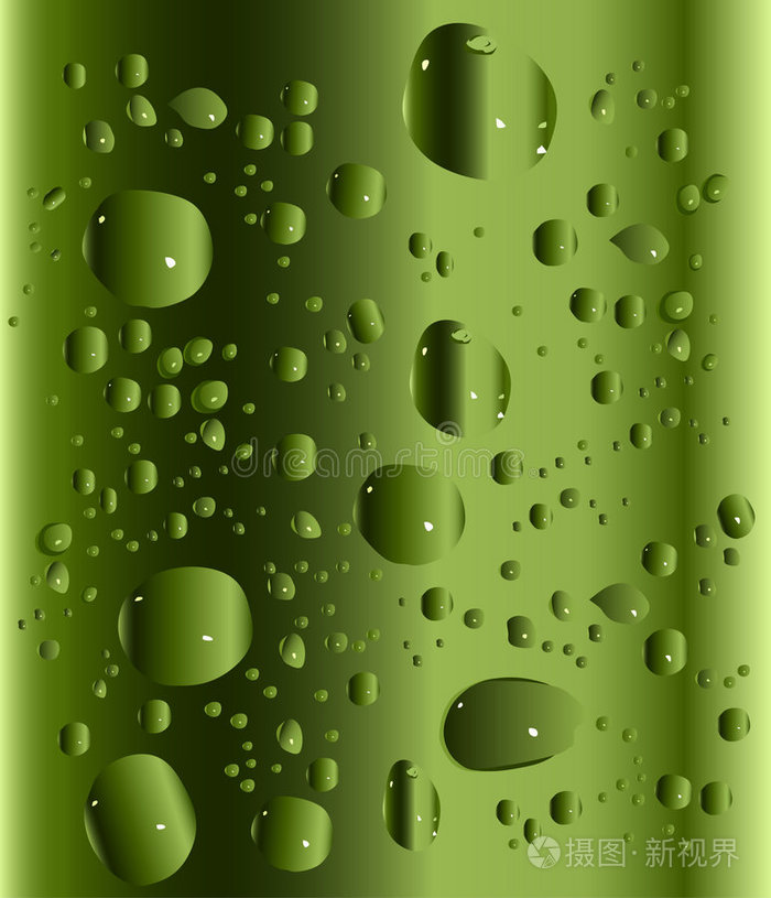 绿色水滴插图