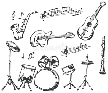 乐器涂鸦照片