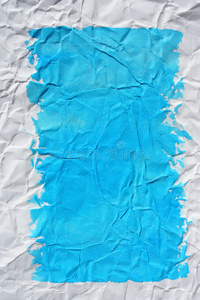 青色框架彩绘碎纸